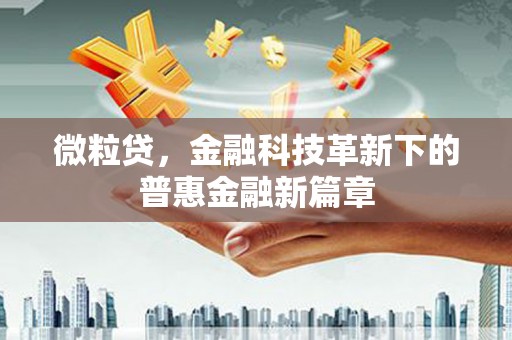 全州微粒贷，金融科技革新下的普惠金融新篇章