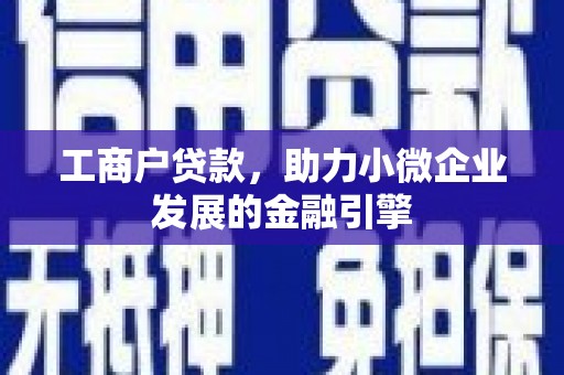 全州工商户贷款，助力小微企业发展的金融引擎