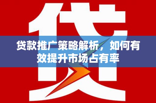 全州贷款推广策略解析，如何有效提升市场占有率