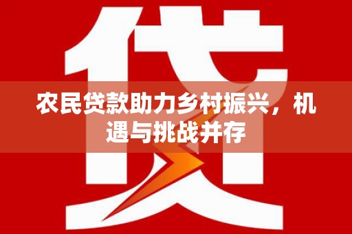 全州农民贷款助力乡村振兴，机遇与挑战并存