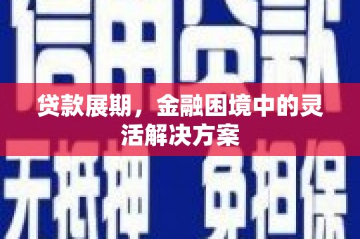 全州贷款展期，金融困境中的灵活解决方案