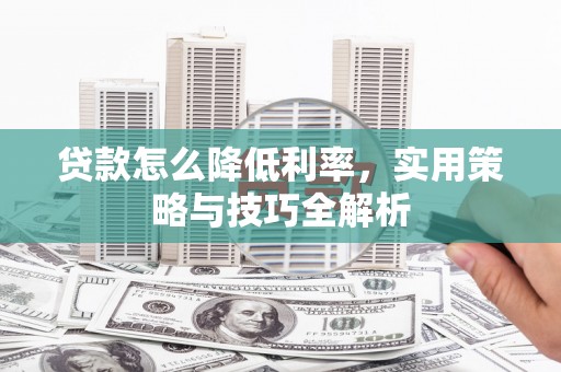全州贷款怎么降低利率，实用策略与技巧全解析