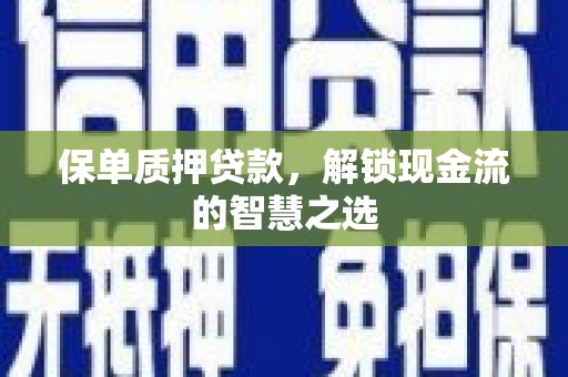 全州保单质押贷款，解锁现金流的智慧之选